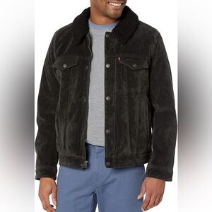 Levi's men Faux Leather Sherpa Trucker Jacket. New, Size XL